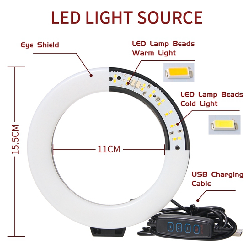 16CM dim halka ışık Led Selfie - Photography Mobile Lighting incelemesi ve fiyatı